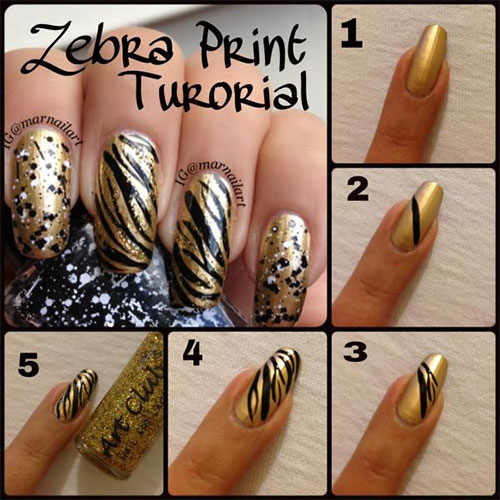 Zebra Nail Designs Step by Step