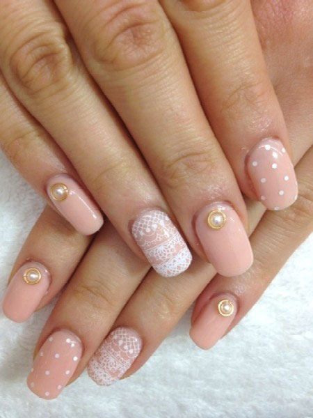 Simple Pink Nails Designs Simple pink wedding nail art