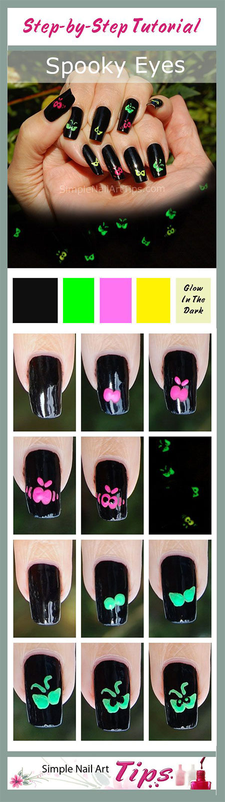12 + Easy Step By Step Halloween Nail Art Tutorials For ...