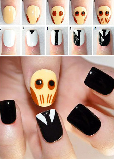 12 + Easy Step By Step Halloween Nail Art Tutorials For ...
