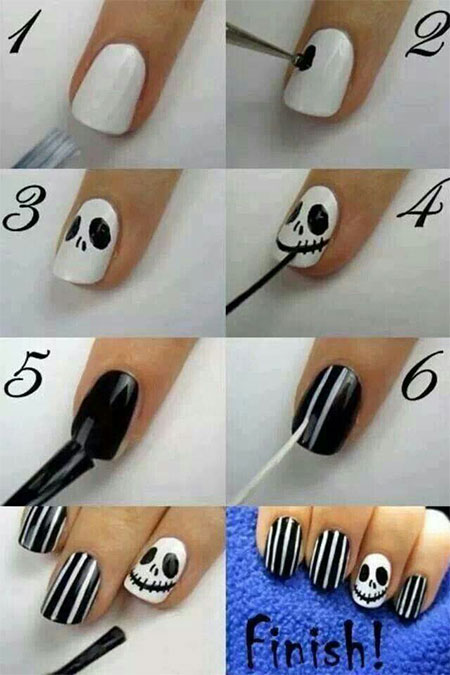 12 + Easy Step By Step Halloween Nail Art Tutorials For Beginners & Learners 2014 | Fabulous ...