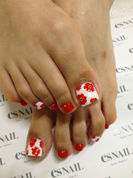 10 Red Toe Nail Art Designs, Ideas, Trends amp; Stickers 2014  Fabulous 