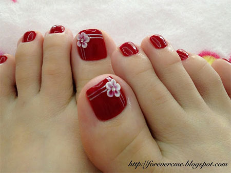 10 Red Toe Nail Art Designs, Ideas, Trends amp; Stickers 2014  Fabulous 