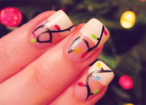 Christmas Lights Nail Art Designs, Ideas &amp; Stickers 2014 | Xmas Nails