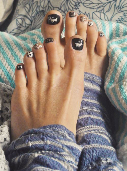 Inspiring Winter Toe Nail Art Designs, Ideas, Trends & Stickers 2015