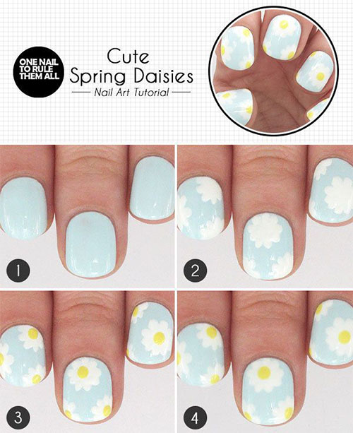 Easy Step By Step Spring Nail Art Tutorials For Beginners & Learners 2015 | Fabulous Nail Art ...