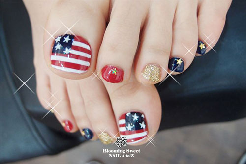 6. American Flag Toe Nail Art for 2024 4th of July - wide 2