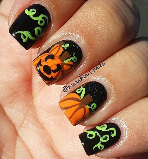 15+ Halloween Pumpkin Nails Art Designs 2016 | Fabulous ...