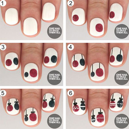 18 Easy Step By Step Christmas Nail Art Tutorials For Beginners 2016 | Fabulous Nail Art Designs