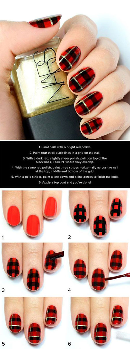 18 Easy Step By Step Christmas Nail Art Tutorials For Beginners 2016 | Fabulous Nail Art Designs