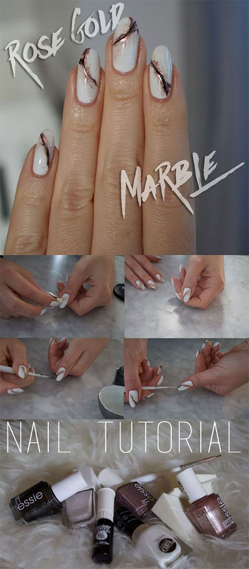 Easy Step By Step Marble Nails Art Tutorials For Beginners ...