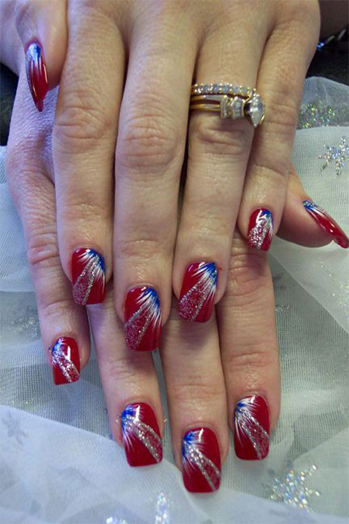 15 Amazing 4th of July Fireworks Nail Art Designs & Ideas 2017