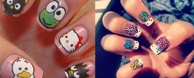Cute-Simple-Hello-Kitty-Nail-Art-Designs-Stickers -Nail-Art-For-Beginners