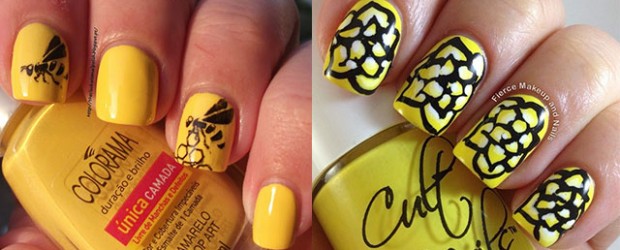 Very-Easy-Yellow-Nail-Art-Designs-Ideas-2013-2014-For-Beginners-Learners