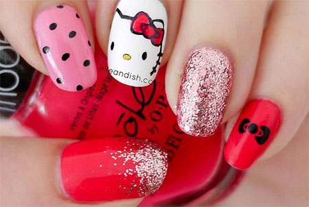 Cute-Hello-Kitty-Nail-Art-Designs-Ideas-2013-2014-9