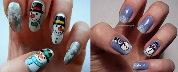 Cute-Easy-Snowman-Nail-Art-Designs-Ideas-2013-2014