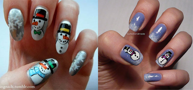 Cute-Easy-Snowman-Nail-Art-Designs-Ideas-2013-2014