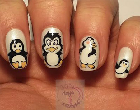 Easy-Cute-Penguin-Nail-Art-Designs-Ideas-2013-2014-15