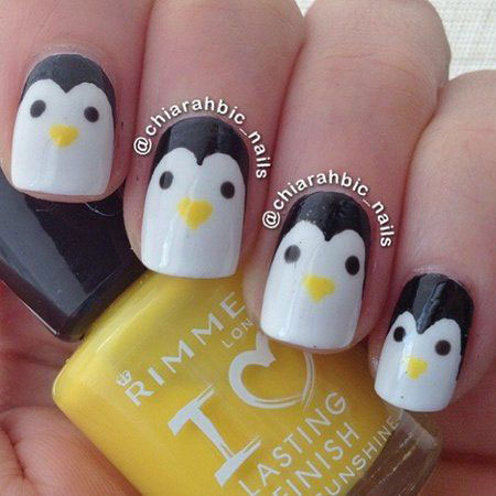 Easy-Cute-Penguin-Nail-Art-Designs-Ideas-2013-2014-2
