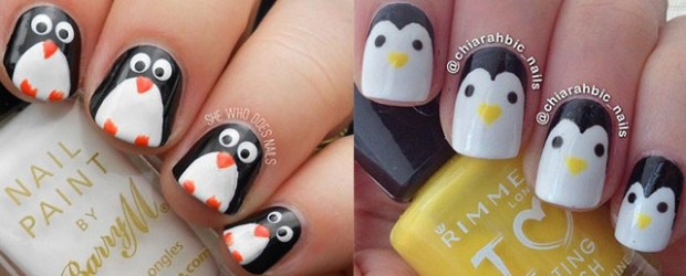 Easy-Cute-Penguin-Nail-Art-Designs-Ideas-2013-2014