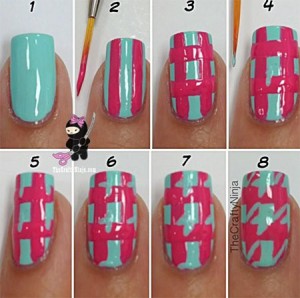 Easy Houndstooth Nail Art Tutorials For Beginners & Learners 2014 ...
