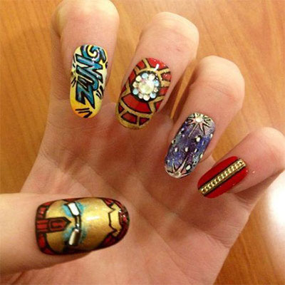 12-Easy-Iron-Man-Inspired-Nail-Art-Designs-Ideas-Trends-Stickers-2014-6