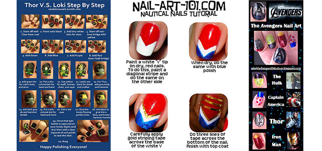 Simple-Step-By-Step-Avengers-Nail-Art-Tutorials-2014-For-Beginners-Learners