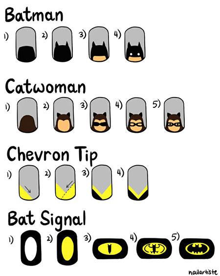 Very-Easy-Step-By-Step-Batman-Nail-Art-Tutorials-For-Beginners-Learners-2014-1