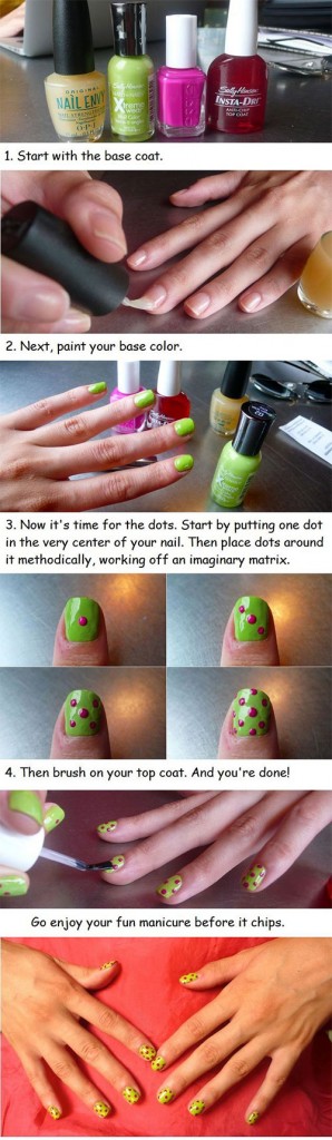 20 Simple Step By Step Polka Dots Nail Art Tutorials For Beginners ...