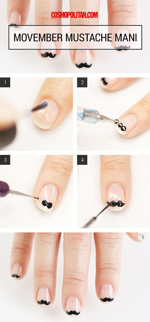 Easy-Simple-Mustache-Nail-Art-Tutorials-For-Beginners-Learners-2014-1