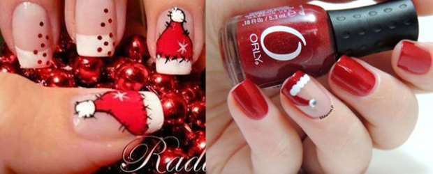 Cute-Christmas-Hat-Nail-Art-Designs-Ideas-Trends-Stickers-2014-Xmas-Nails