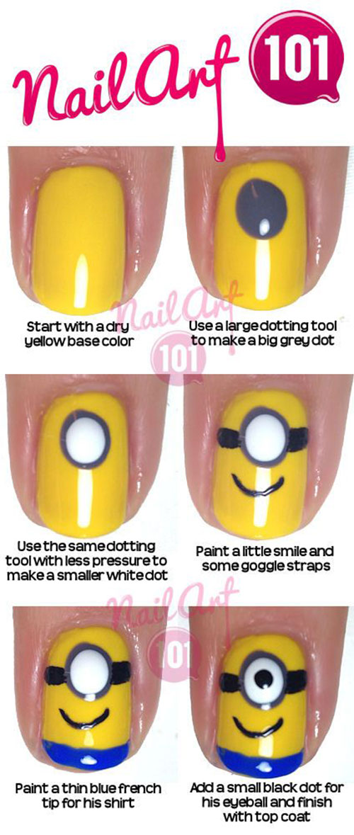10-Easy-Step-By-Step-Minion-Nail-Art-Tutorials-For-Beginners-Learners-2015-2