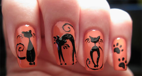 15-Cute-Halloween-Themed-Cat-Nail-Art-Designs-Ideas-Trends-Stickers-2015-8
