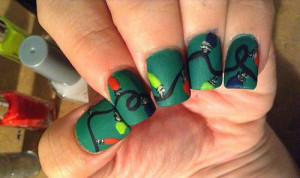 15+ Christmas Lights Nail Art Designs, Ideas &amp; Stickers 2015 | Xmas