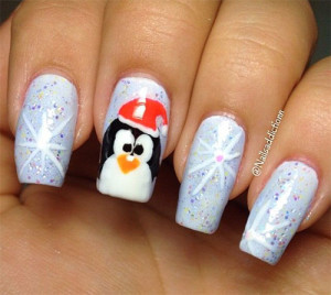 15 Christmas Penguin Nail Art Designs, Ideas & Stickers 2015 | Xmas ...
