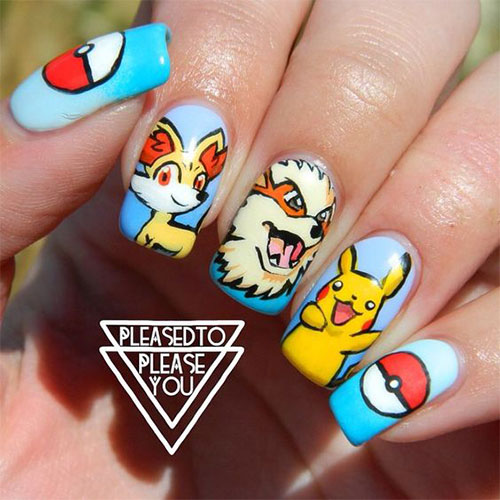 20-Cute-Easy-Pokemon-Go-Themed-Nails-Art-Designs-Stickers-2016-2