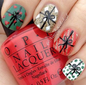 18 Christmas Present Nail Art Designs &amp; Ideas 2016 | Xmas Nails