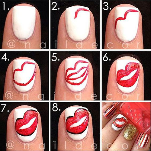 10-Step-By-Step-Valentines-Day-Nail-Art-Tutorials-For-Learners-2017-1