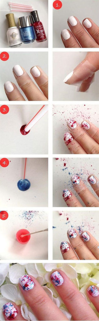 12 Easy Step By Step 4th of July Nails Tutorials For Beginners 2017 ...