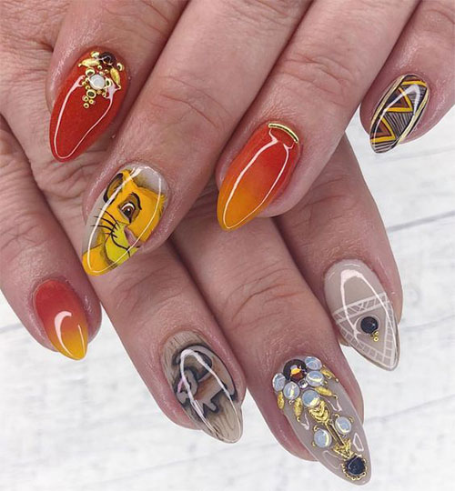 The-Lion-King-Nail-Art-Designs-Ideas-Trends-2019-The-Lion-King-Nails-19