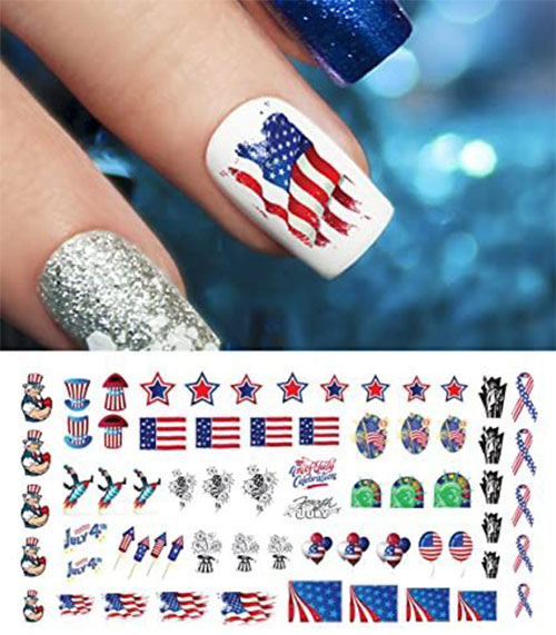 4th-of-July-Nails-Art- Stickers-Decals-2020-12