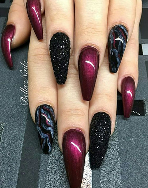 Black Halloween Coffin Nail Art Designs 2020 Fabulous Nail Art Designs