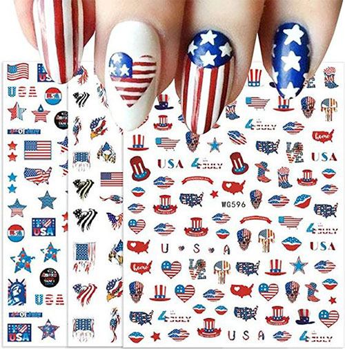 4th-of-July-Nail-Art-Stickers-Decals-2021-5