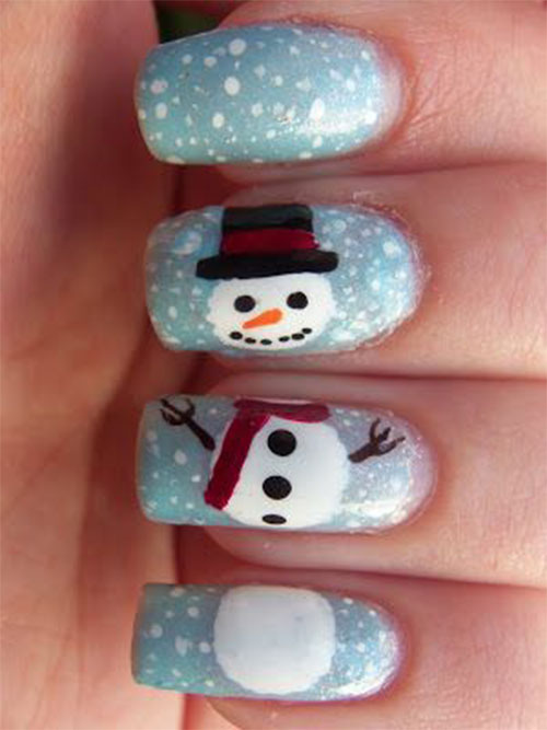 Christmas-Cute-Snowman-Nail-Art-2021-White-Festive-Nails-12