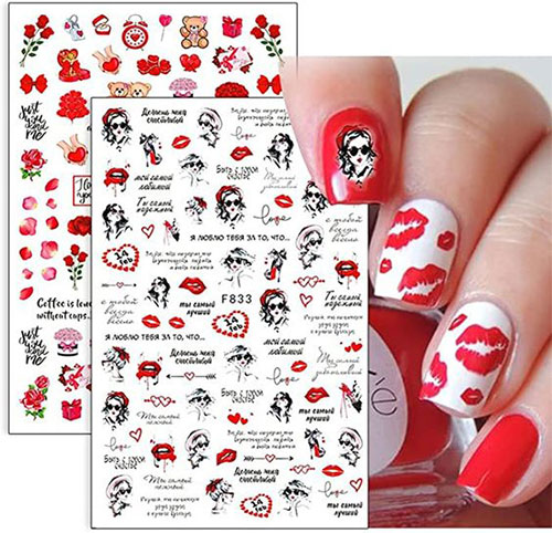 Best Nail Stickers For Valentine's Day 2022 | Fabulous Nail Art Designs