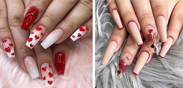 Valentine’s Day Acrylic Nail Art Designs 2022 | V Day Nails
