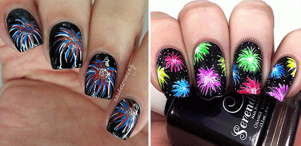4th of July Fireworks Inspired Nail Art Designs 2022