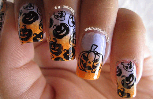 Top-15-Amazing-Halloween-Pumpkin-Nail-Art-Ideas-15