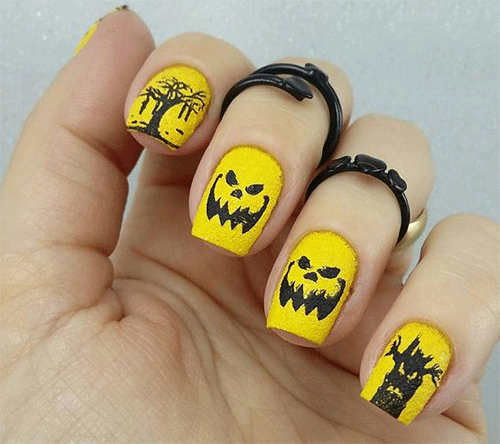 Top-15-Amazing-Halloween-Pumpkin-Nail-Art-Ideas-7