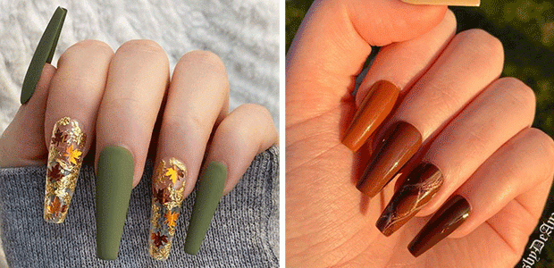 Thanksgiving Coffin Nail Art Designs To Try This Year